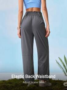 In My Nature Pantalones casuales sueltos y de moda para mujer de color gris con bolsillos, adecuados para senderismo