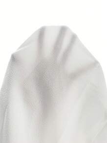 SHEIN PETITE Solid Plicated Detail Skinny Black Pants - White - View 3