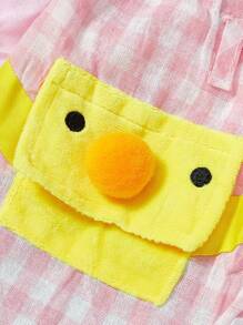 PETSIN Mochila de mascota diseño de pato a cuadros rosa de estilo campista lindo + sombrero, Conjunto de ropa de mascota cachorro de dibujos animados para primavera, verano y otoño - Multicolor - Ver 5