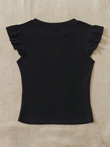 Soleia Set de 2 camisetas ajustadas de cuello redondo y manga corta de punto acanalado