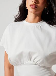 Denimoi maglietta girocollo a manica corta con vita aderente