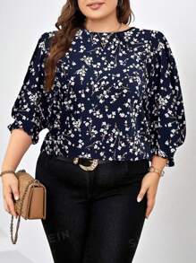 Reflora 大码女式碎花衬衫，优雅秋季 - 彩色 - 查看 1