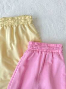 2pcs Women's Casual Shorts, Suitable For Spring And Summer - Multicolor - View 6