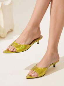 CUCCOO CHICEST Sandalias de tacón de aguja alto y puntera afilada para damas, versátiles - Dorado - Ver 2