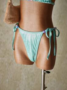 SHEIN ICON Set di bikini sexy a due pezzi con collo alto, schiena aperta e dettagli di perline