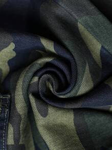 Manfinity Homme Quần yếm Jeans thường ngày họa tiết rằn ri cho nam - Nhiều màu - Xem 5
