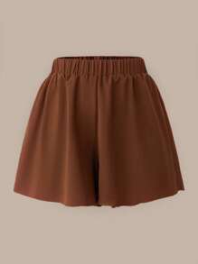 SHEIN LUNE Set da 3 pezzi taglie forti: Kimono marrone aperto, canottiera e pantaloncini - molteplici modi per indossarlo