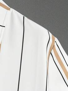Manfinity Homme 2 pièces/Set Chemise à manches courtes à rayures et shorts pour hommes