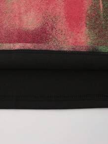 ROMWE MEN Street Life 男士复古街头风格抽象轮廓热图印花短袖T恤，适合夏季 - 黑色 - 查看 5