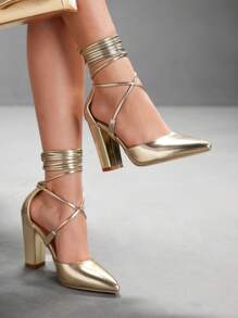 CUCCOO SZL 女士优雅简约纯色高跟鞋