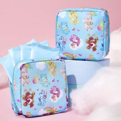 SHEIN X Care Bears 1pc Cartoon Bear Character Pattern Storage Bag, Can Be Used As A Women's Hygiene Product Storage Bag, Digital Storage Bag, Small Item Storage Bag,Funshine Bear,Bedtime Bear,Friend Bear,Wish Bear,Tenderheart Bear,Love-A-Lot Bear,Heart,Friendship