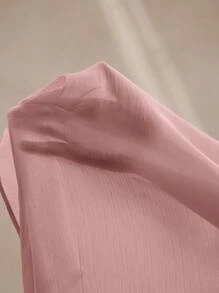 Anewsta 女士纯色优雅露肩腰贴花连衣裙 - 粉色 - 查看 8