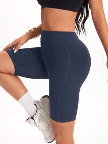 SHEIN Sport Studio Women Outdoor Running Fitness Sports Biker Shorts Workout Short