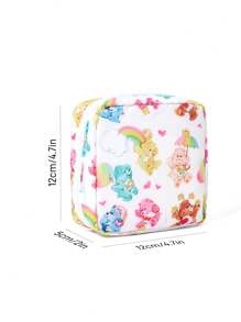 SHEIN X Care Bears 1 件卡通熊图案收纳袋，可用作女性卫生用品收纳袋、数码收纳袋、小物件收纳袋、趣味熊、睡前熊、朋友熊、许愿熊、温柔熊、大爱熊、心形、友谊 - 白色 - 查看 5