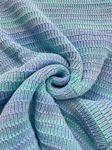 Sweetina Women's Deep V-Neck Backless Halter Beach Vacation Knit Dress - Blue - View 7