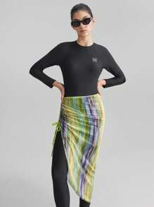 Ontre Women Beach Wear, Ladies Vacation Outfit, Women's Clothing, Holiday Style, Vacation Apparel, Women Swimsuit Set, Swimsuit 3 Pieces Set, Printed Skirt, Pea Green, Swimsuit Set, Modest Swimwear, Spa Swimwear, Beach Wear, Vacation Swimwear, Old Money