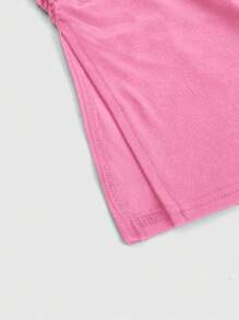 ROMWE Grunge Punk Y2K Subculture Leopard Print Crop Top With Split Hem Design For Women - Pink - View 4