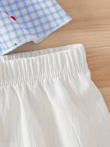 Young Girls 2pcs/Set Fashion Digital Print Cherry Decor Adjustable Waist Camisole Top And Loose Shorts Set, Suitable For Casual, Beach, Summer Summer Outfits For Kids Girls Cute Spring Clothes For Kids Girls Spring Clothes For Girls Casual Dresses For Girls Summer Clothes For Kids Girls Summer Holiday