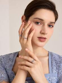 MOTF PREMIUM 3 PIEZAS ANILLO ABIERTO DIARIO - Plateado - Ver 5