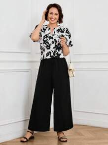 Miaspire 2pcs/Set Vacation Style Printed Top And Pants Set, Spring/SummerTeacher Outfits For WomenCountry Style Women's ClothingGoing Out Outfits Mothers Day Outfit Gift For Mom