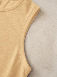 SHEIN Lässiges, minimalistisches Set aus Weste und Shorts mit Rundhalsausschnitt für Tween Jungen, geeignet für den Sommer