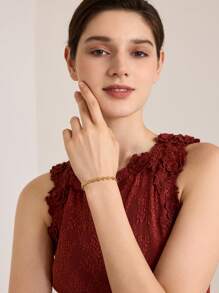 MOTF PREMIUM Pulsera con cadena de flor - Amarillo Oro - Ver 5