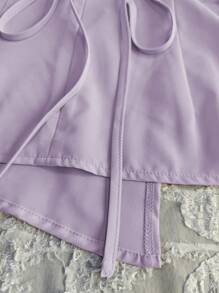 Franclia 女士优雅不对称设计圆领衬衫