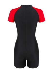 Swim SPRTY Women Colorblock Zipper Rashguards For Beach & Casual Wear For Summer Beach Vacation - Multicolor - View 2