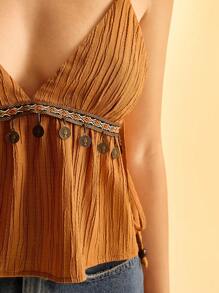 CAJUNI 流苏带装饰女式背心