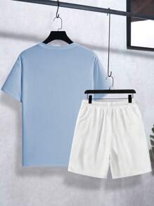Manfinity Homme Herren Mode T-Shirt und Shorts Set, geeignet für den Sommer