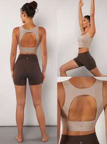 GLOWMODE FeatherFit™ Squareneck Corset Effect Backless Crop Tank Top Low Impact Yoga Daily
