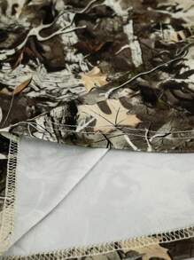 INAWLY T-shirt ajusté avec manches chauve-souris, col bateau, plissé, imprimé d'anciens arbres, pour femme en été - Militaire verte - Voir 6