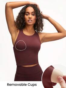 GLOWMODE Intertwine Tank Top Bra Low Impact Yoga Daily - Burgundy - View 3
