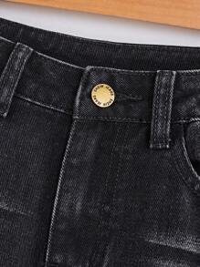 SHEIN Tween Boy Casual Loose Bermuda Ripped Pocket Denim Shorts - Black - View 3