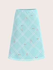 SHEIN ICON Women Simple Low-Rise Printed Mini Skirt 4th Of July Women Outfits - Multicolor - View 4