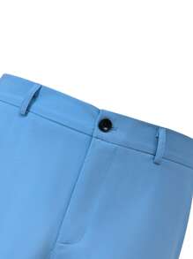 Manfinity Mode Set de 2 piezas compuesto por chaqueta de manga larga de una hilera y pantalones, conjunto de traje casual para hombre - Azul - Ver 6