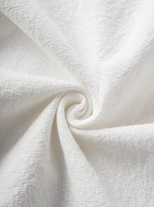 SHEIN 少女休闲百搭白色弹力腰梭织裤 - 白色 - 查看 4