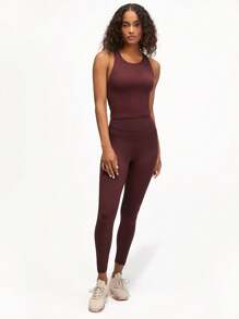 GLOWMODE Intertwine Tank Top Bra Low Impact Yoga Daily - Burgundy - View 6