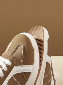 CUCCOO EASI 2025新款女士平底休闲运动鞋轻便透气防滑耐磨学生运动鞋 - 棕色 - 查看 4