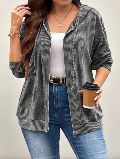 Sudadera con capucha y cordón de tiro para primavera y otoño, atuendo de viaje para el aeropuerto, talla grande