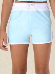 SUMWON Key West 系列 Tankini 泳衣 防晒 沙滩泳池度假 夏季运动休闲服 女孩可调节肩带泳衣 休闲 - 淺藍色 - 查看 6