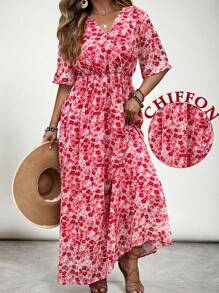 SHEIN VCAY Váy ngắn tay cổ chữ V họa tiết hoa đỏ cỡ lớn cho nữ, váy suông chữ A bồng bềnh phong cách Bohemian cho lễ hội âm nhạc mùa hè Trang phục bãi biển phía Nam Quần áo mùa hè Boho cho phụ nữ Trang phục ăn trưa cho phụ nữ Trang phục sân bay cho phụ nữ Trang phục nghỉ mát trên bãi biển Trang phục nghỉ ngơi trong thành phố Trang phục ngày lễ Quần áo phương Tây cho phụ nữ Trang phục phương Tây cho phụ nữ Áo boho boho Boho sang trọng Phong cách Boho Váy chiffon Brazil - Đỏ - Xem 1