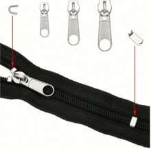 Nylon Zipper Repair Kit Replacement Slider: Zipper Bottom Stop End - Fix Double Zipper Pull Replace,Nylon Coil Zipper For Jacket Luggage Jeans Pants Tent With Zipper Tool,  Jute Ribbon Rope Cord DIY Wedding Jute Twine Crafts Gift Party Decor - Black - View 7
