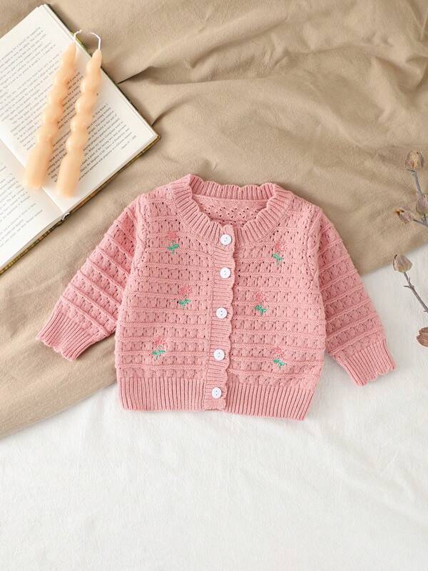 Neugeborene einfache Stickerei gestrickte Strickjacke Baby Mädchen Strickjacke Baby Strickjacke Baby Strickjacke Mädchen Baby Pullover Strickjacke Strickjacke Baby Mädchen