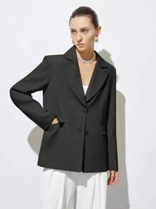 Aveloria Modichic Hellgelbe Blazerjacke für Damen mit Cut-out Rücken, Kontrast weiße Schleife, elegant, lässig, schick, romantisch, sexy, Langarm, dünn für die Fahrt zur Arbeit