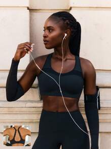 GLOWMODE High Support Mesh Max Convertible Strap Sports Bra Gym Workout Quick Dry Moisture Wicking