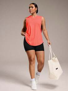 Easithlete 女式字母印花日常健身连帽无袖上衣