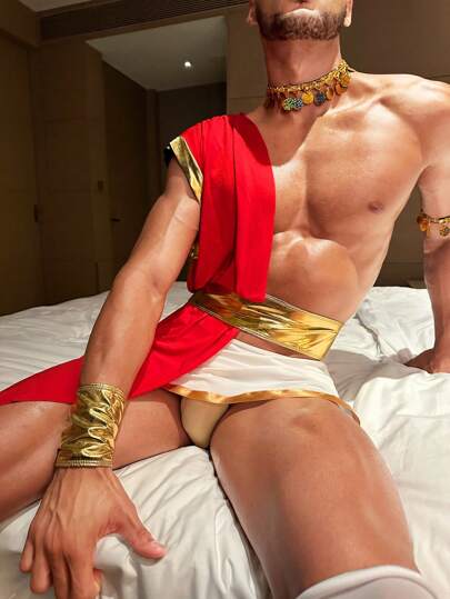 SHEIN Men's Cosplay Outfit (Skirt, Top, Belt, Gloves, Arm Accessories, Neck Accessory)