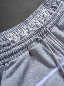 Manfinity Streetrush Pantaloncini sportivi da uomo in stile collegiate street, hip-hop e rock, con vita a 2 in 1, regalo per fidanzati o mariti, per il ritorno a scuola