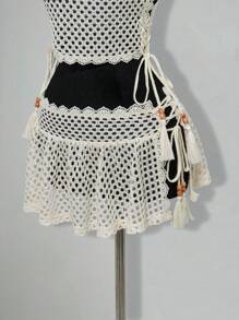 SHEIN ICON 女士时尚海滩度假钩针编织网眼比基尼泳装套装 7 月 4 日女士服装